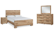 Hyanna Queen Panel Bed with Mirrored Dresser and Nightstand