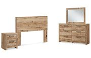 Hyanna Queen Panel Headboard with Mirrored Dresser and Nightstand