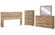 Hyanna King Panel Headboard with Mirrored Dresser and Chest