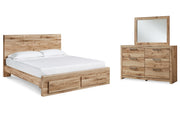 Hyanna King Panel Storage Bed with Mirrored Dresser