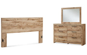 Hyanna King Panel Headboard with Mirrored Dresser