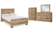 Hyanna Full Panel Bed with Mirrored Dresser and Chest