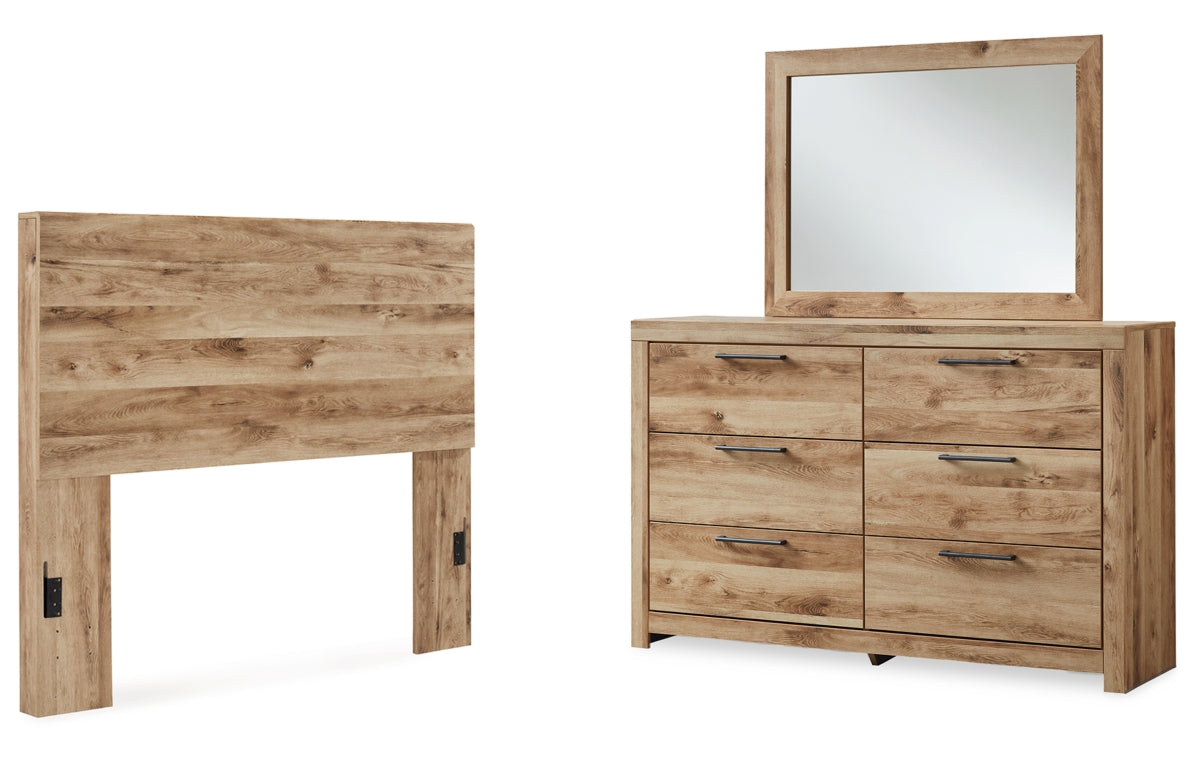 Hyanna Full Panel Headboard with Mirrored Dresser