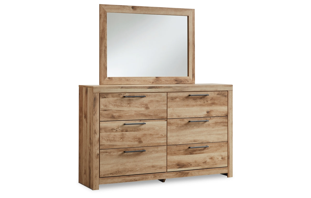 Hyanna Twin Panel Bed with Storage with Mirrored Dresser and Nightstand