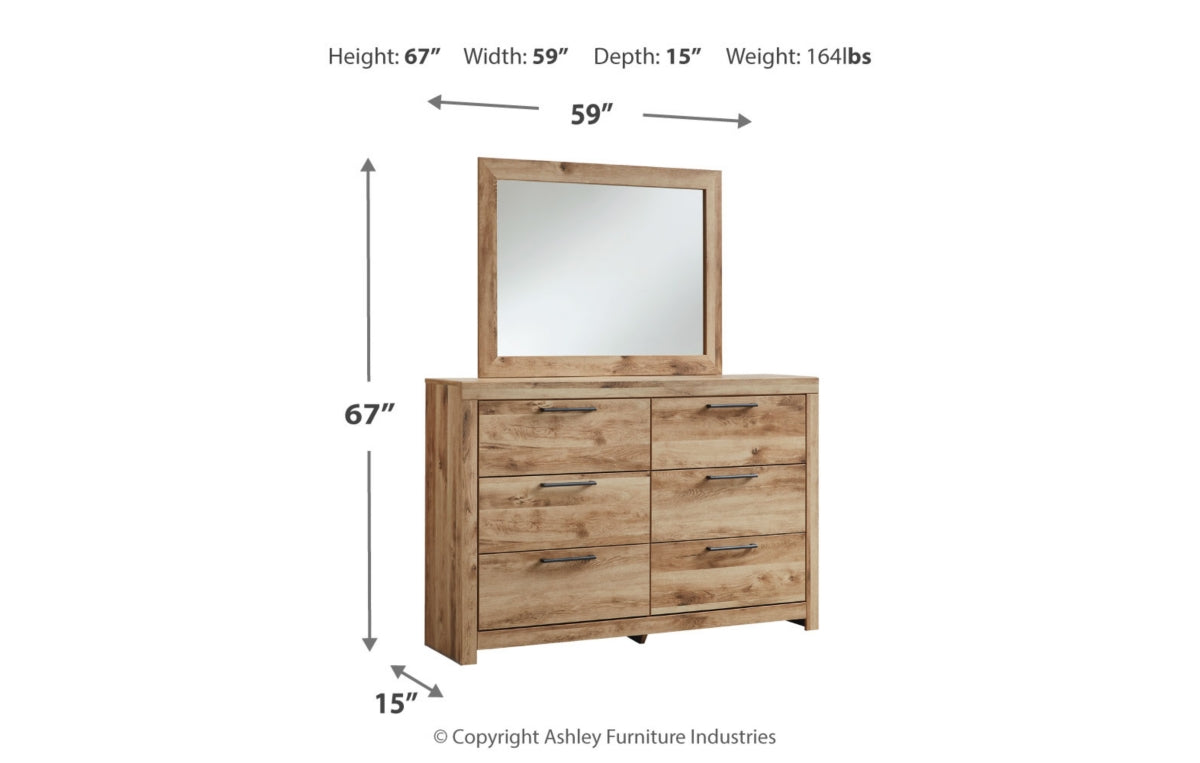 Hyanna Twin Panel Bed with Storage with Mirrored Dresser and Chest