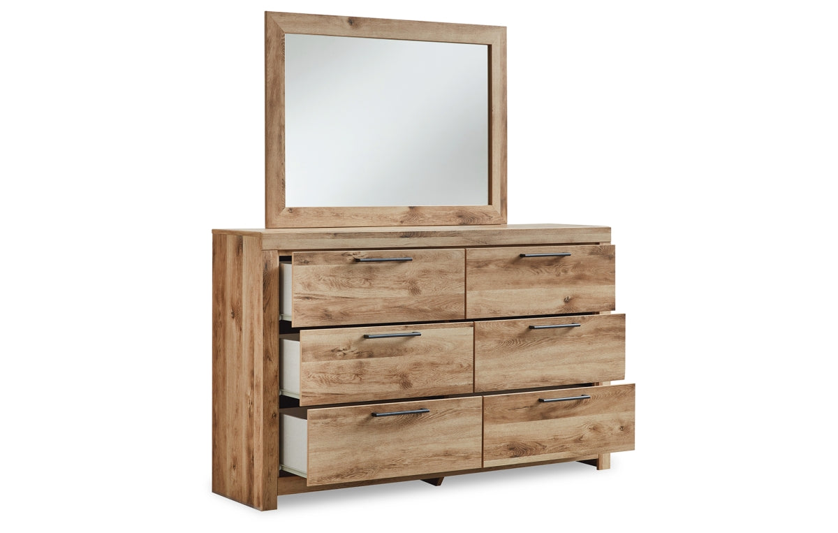 Hyanna Twin Panel Bed with 1 Side Storage, Dresser, Mirror and Chest
