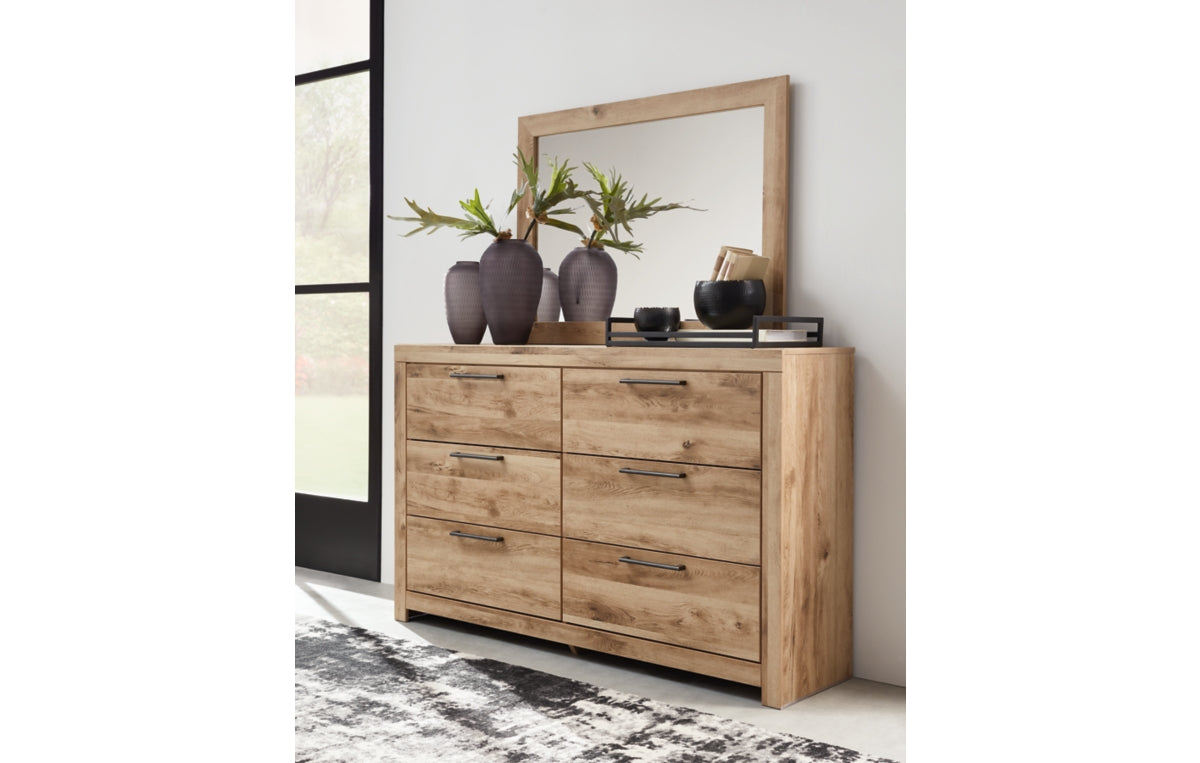 Hyanna Twin Panel Bed with 1 Side Storage, Dresser, Mirror and Chest