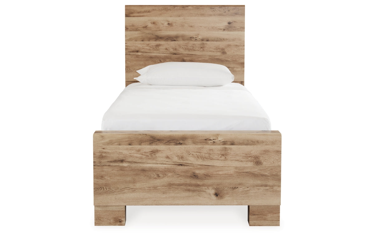 Hyanna Twin Panel Bed with 1 Side Storage, Dresser, Mirror and Nightstand