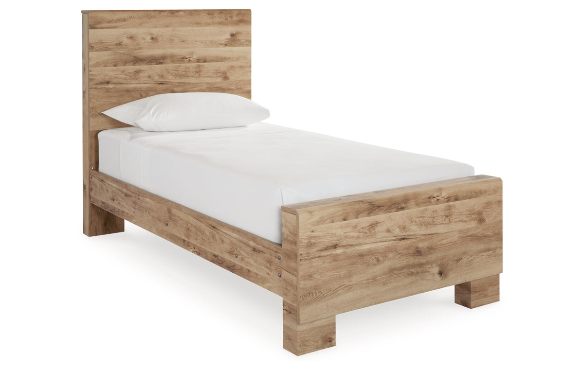 Hyanna Twin Panel Bed with Mirrored Dresser
