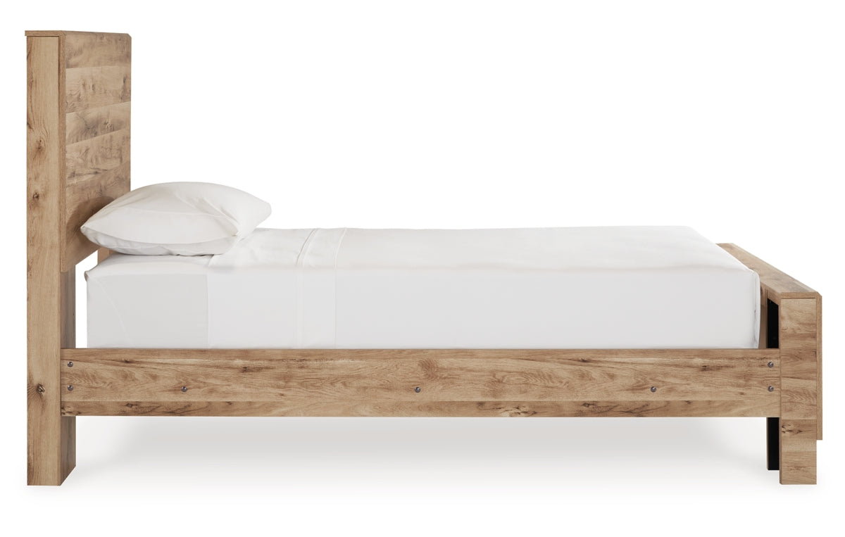 Hyanna Twin Panel Bed with Mirrored Dresser, Chest and Nightstand