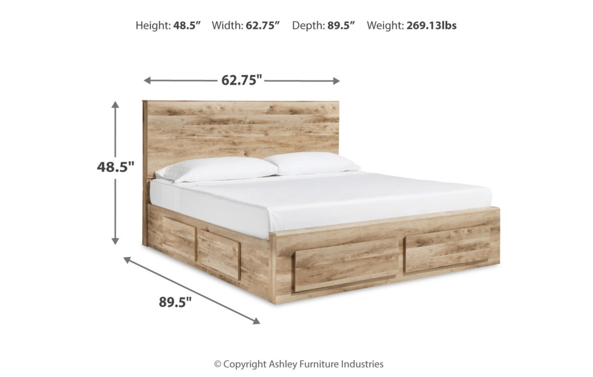 Hyanna Queen Panel Storage Bed with 1 Under Bed Storage Drawer, Dresser, Mirror, Chest and Nightstand