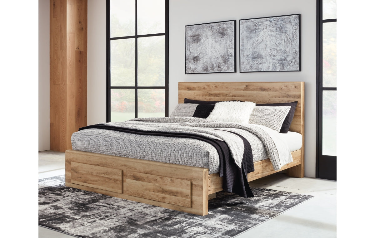 Hyanna Queen Panel Storage Bed, Dresser, Mirror, Chest and Nightstand