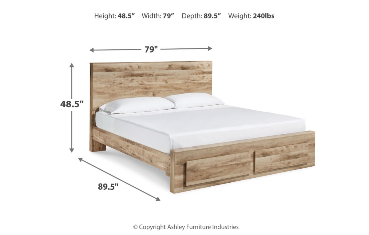 Hyanna King Panel Storage Bed, Dresser, Mirror, Chest and Nightstand