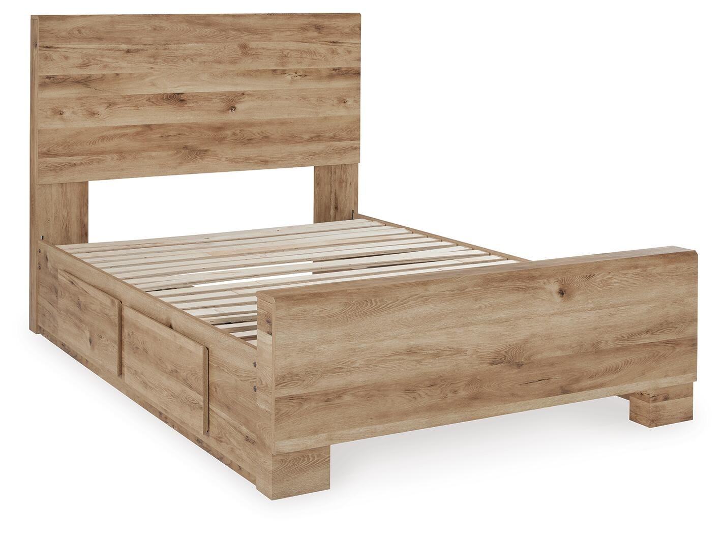 Hyanna Full Panel Bed with 1 Side Storage, Dresser, Mirror and Chest