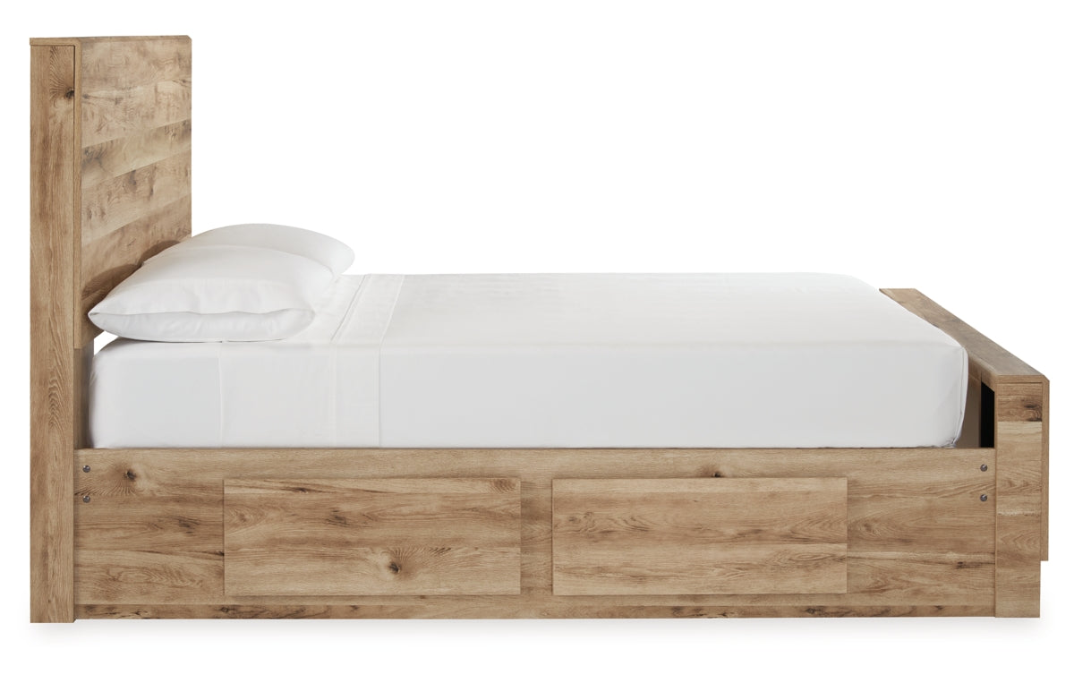 Hyanna Full Panel Bed with 2 Side Storage, Dresser, Mirror, Chest and Nightstand