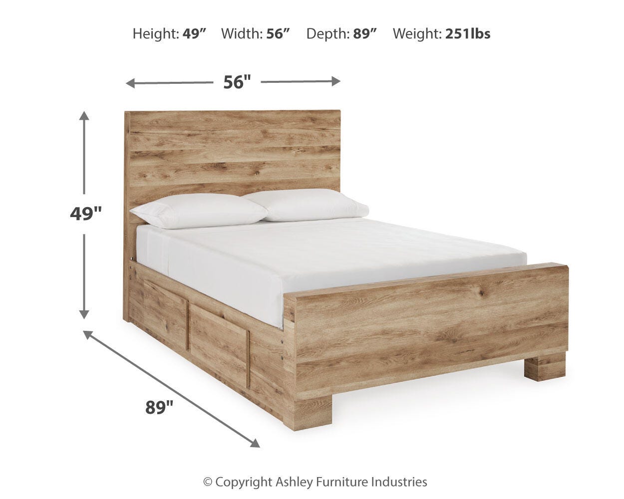 Hyanna Full Panel Bed with 2 Side Storage, Dresser, Mirror and Nightstand