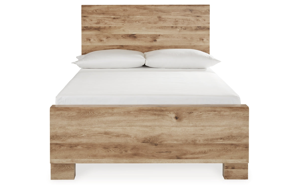 Hyanna Full Panel Bed with Mirrored Dresser, Chest and Nightstand