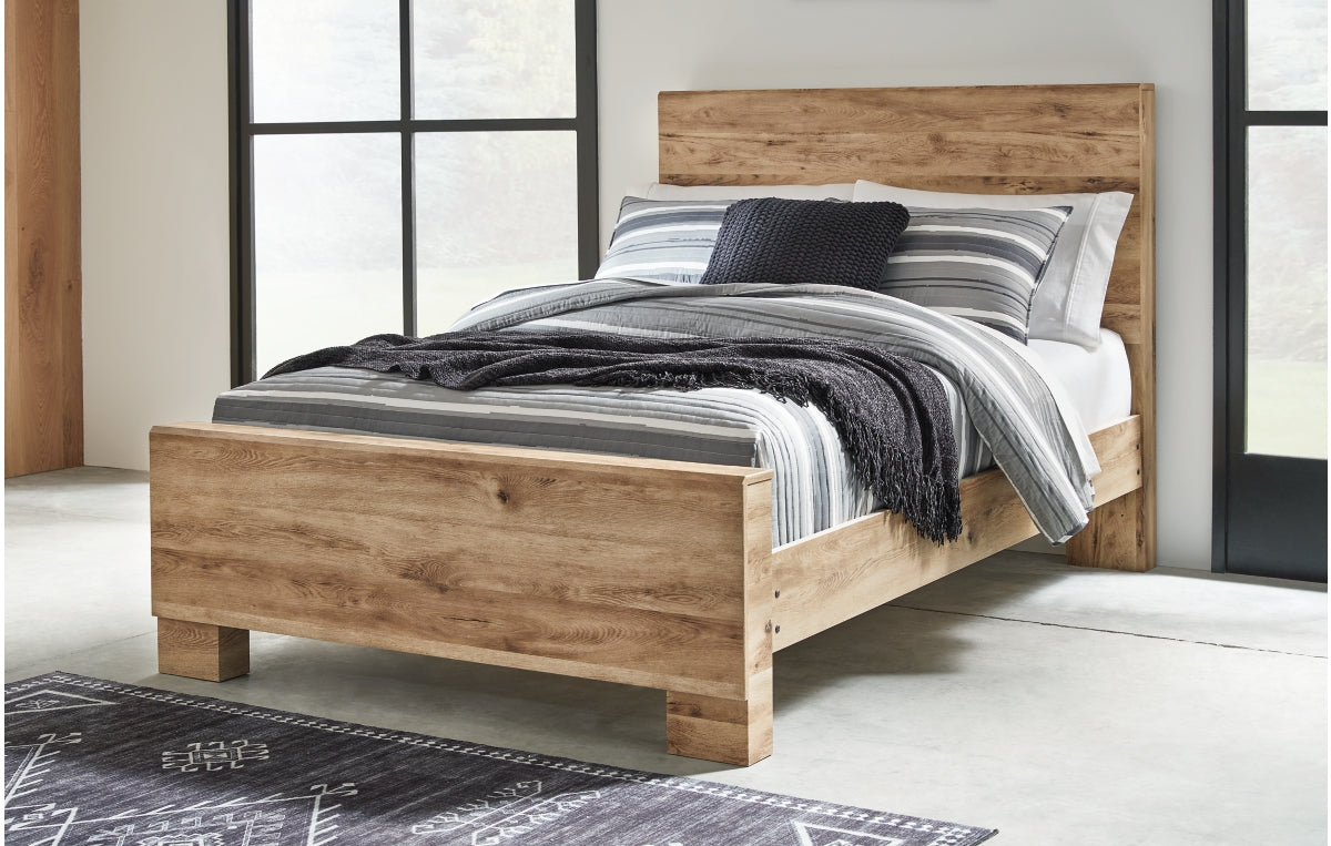 Hyanna Full Panel Bed with Mirrored Dresser, Chest and Nightstand
