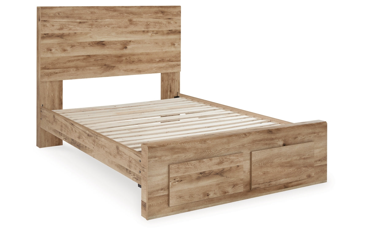 Hyanna Full Panel Storage Bed with Mirrored Dresser and Chest