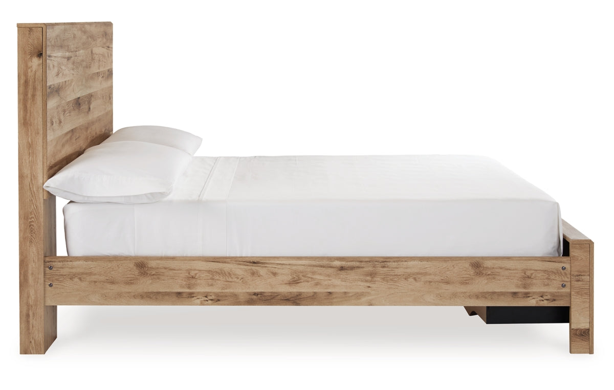 Hyanna Full Panel Storage Bed with Mirrored Dresser