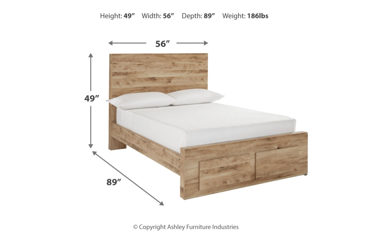 Hyanna Full Panel Storage Bed with Mirrored Dresser