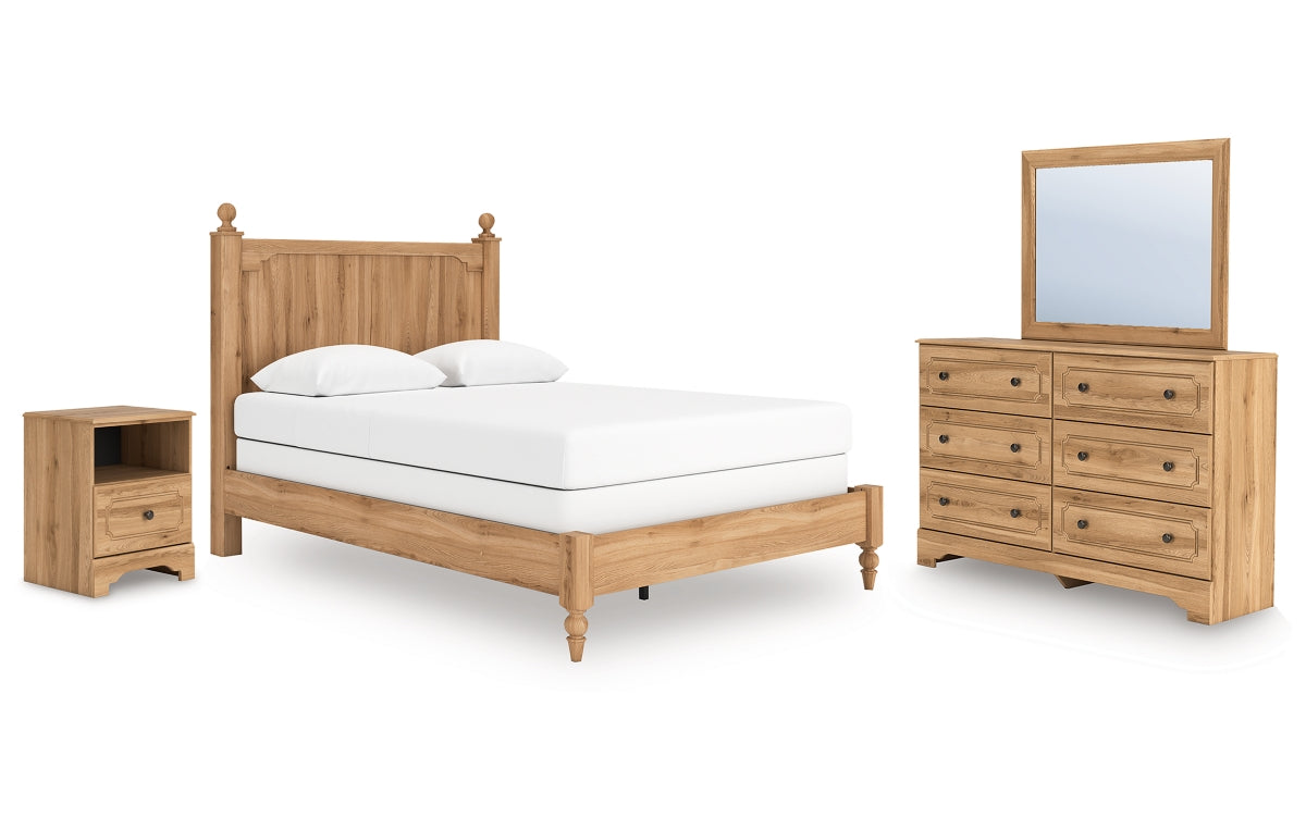 Aleaport Queen Panel Bed with Mirrored Dresser and Nightstand