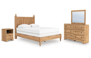 Aleaport Queen Panel Bed with Mirrored Dresser and Nightstand
