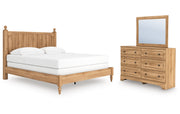 Aleaport King Panel Bed with Mirrored Dresser