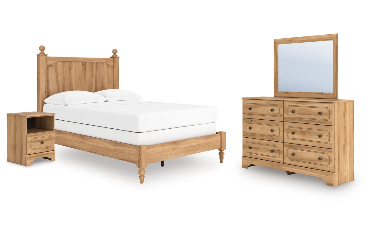 Aleaport Full Panel Bed with Mirrored Dresser and Nightstand