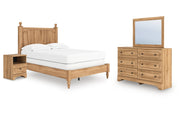 Aleaport Full Panel Bed with Mirrored Dresser and Nightstand