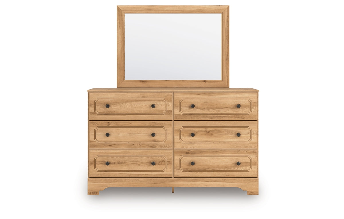 Aleaport Full Panel Bed with Mirrored Dresser