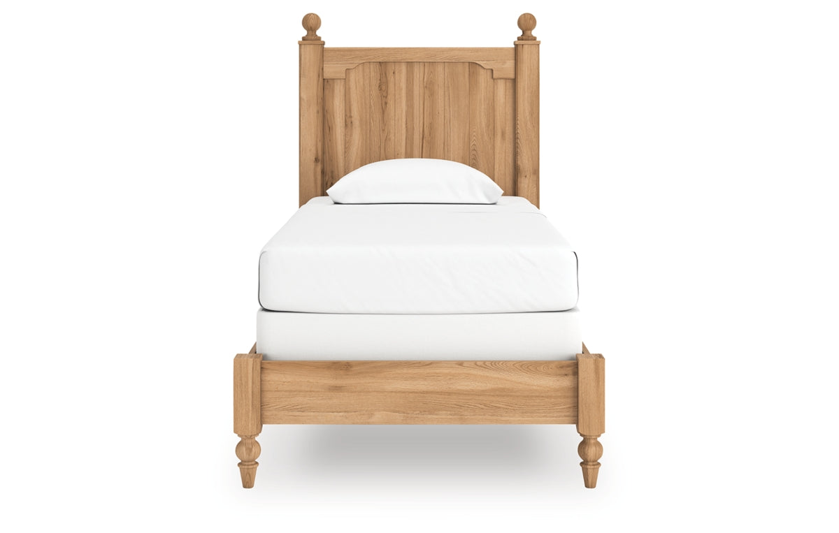 Aleaport Twin Panel Bed with Mirrored Dresser and Nightstand