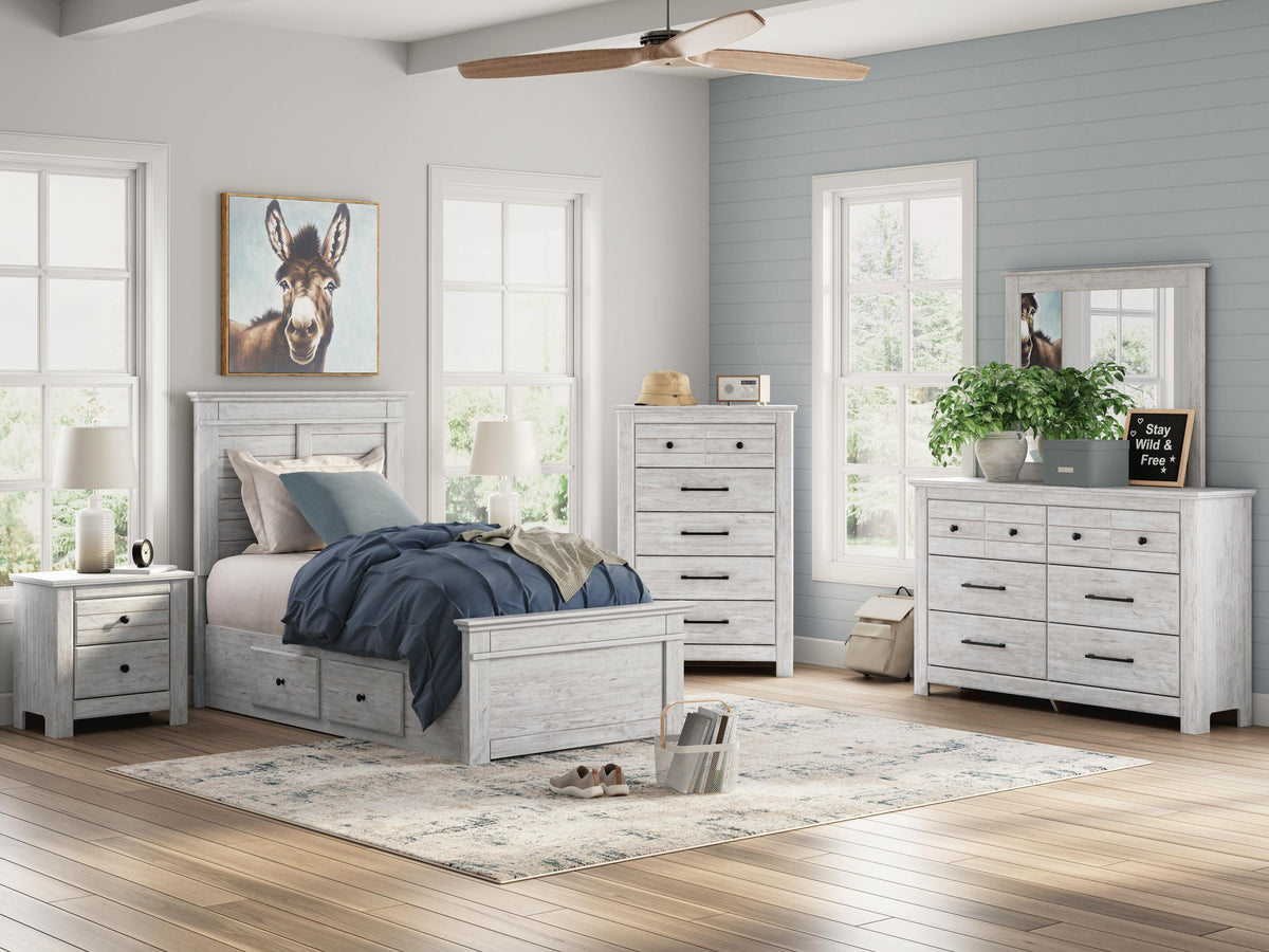Makidern Twin Panel Bed with Storage