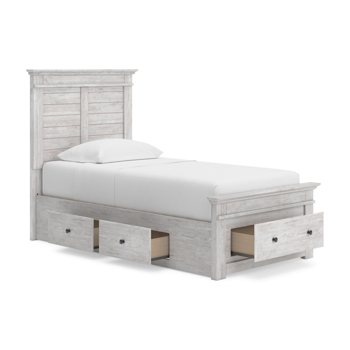 Makidern Twin Panel Bed with Storage