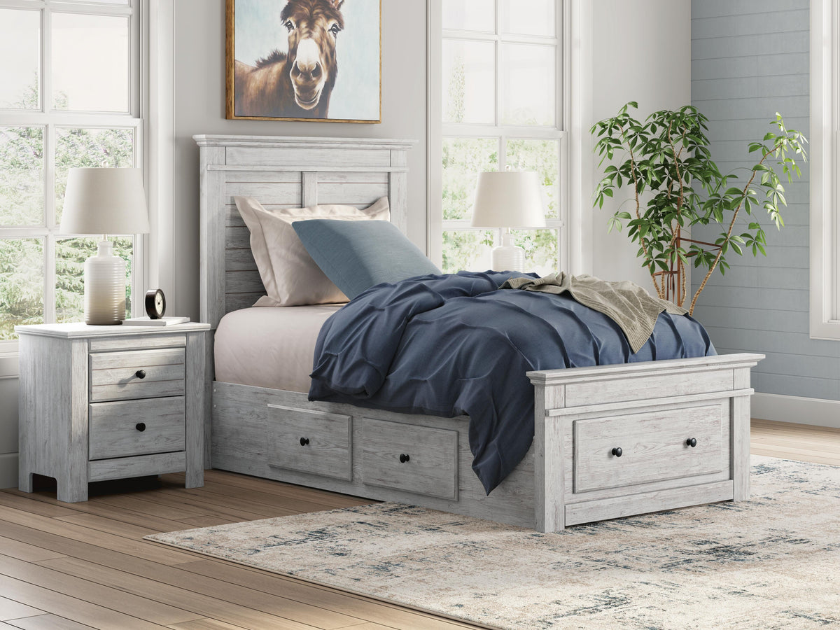 Makidern Twin Panel Bed with Storage