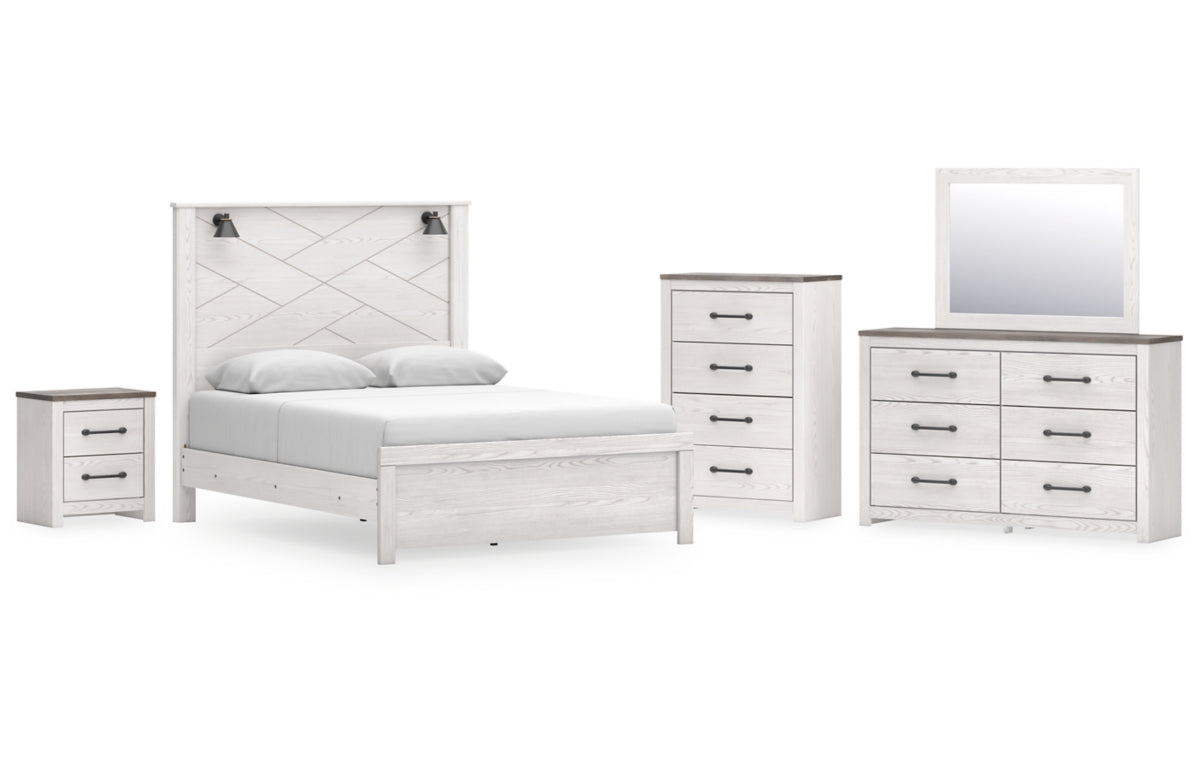 Gerridan Queen Panel Bed, Dresser, Mirror, Chest and Nightstand