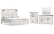 Gerridan King Panel Bed with Mirrored Dresser and Chest