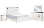 Gerridan King Panel Bed with Mirrored Dresser and Nightstand