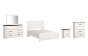 Gerridan Queen Panel Bed with Mirrored Dresser, Chest and Nightstand