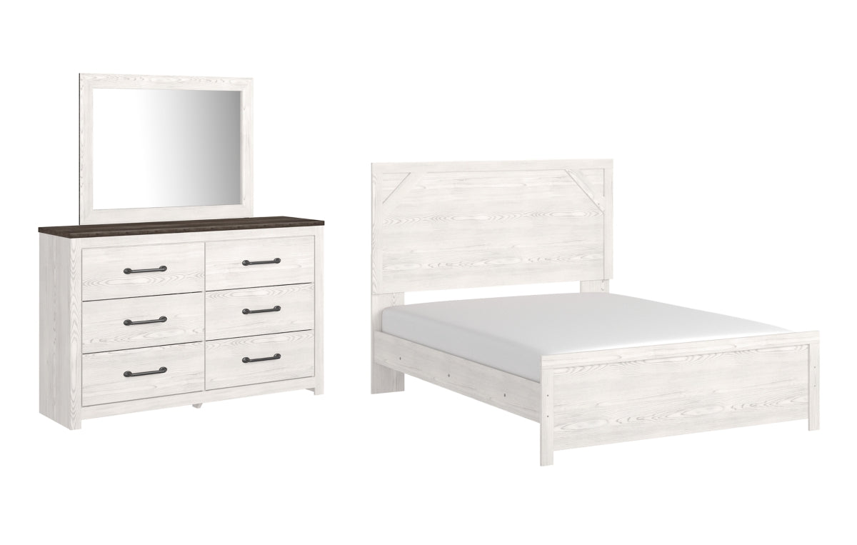 Gerridan Queen Panel Bed with Mirrored Dresser