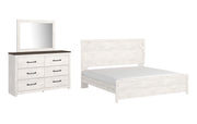 Gerridan King Panel Bed with Mirrored Dresser