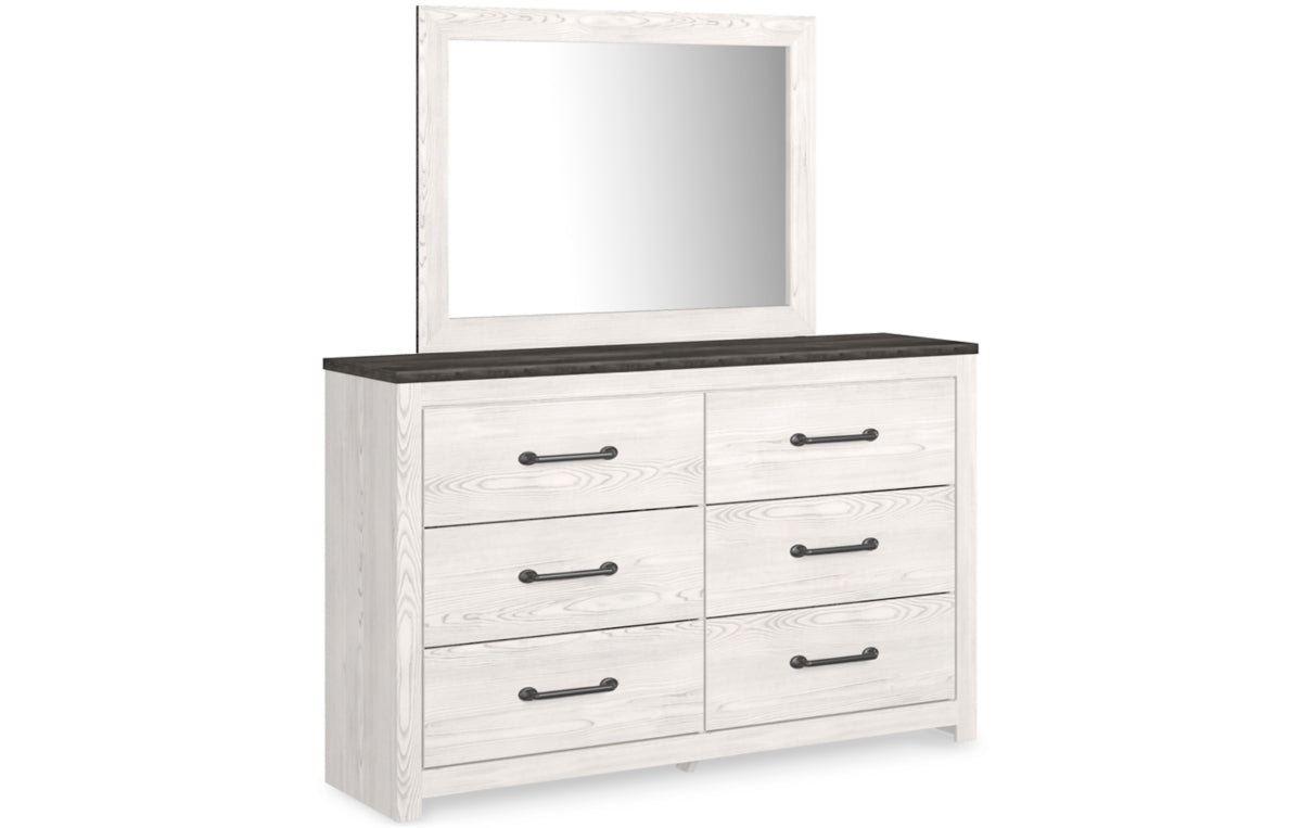 Gerridan Full Panel Bed with Mirrored Dresser and Chest