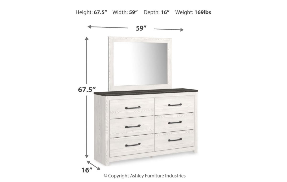 Gerridan Queen Panel Bed with Mirrored Dresser and Nightstand