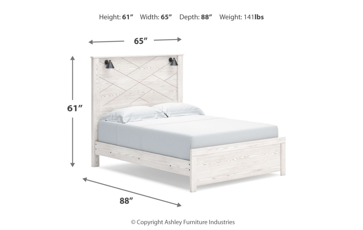 Gerridan Queen Panel Bed with Mirrored Dresser