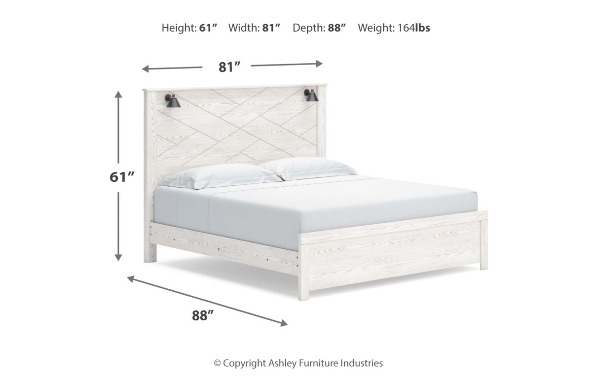 Gerridan King Panel Bed with Mirrored Dresser