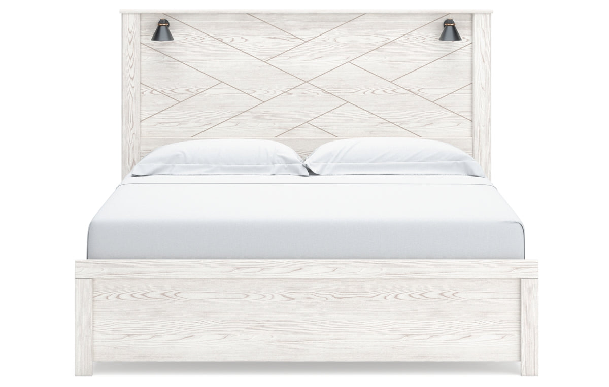 Gerridan King Panel Bed with Mirrored Dresser