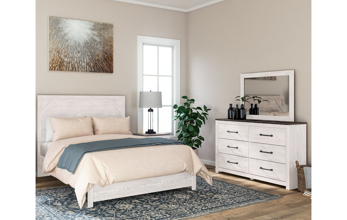 Gerridan Queen Panel Bed with Mirrored Dresser