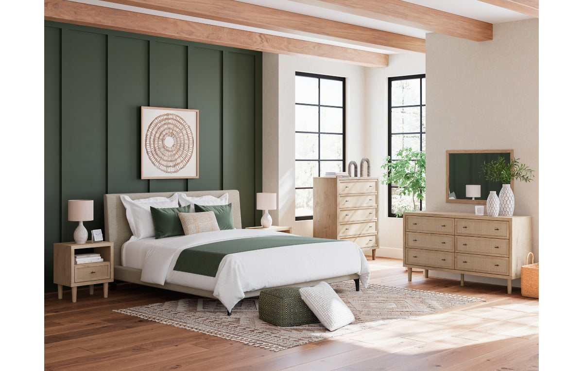 Cielden California King Upholstered Bed with Roll Slats