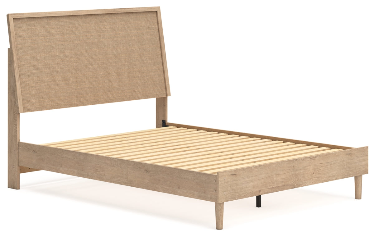 Cielden Queen Panel Bed with Mirrored Dresser