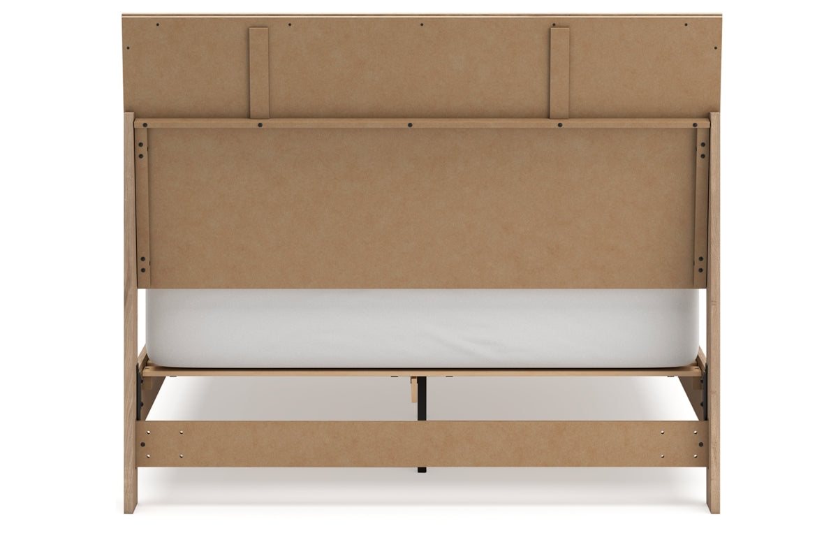 Cielden Queen Panel Bed with Mirrored Dresser and Nightstand